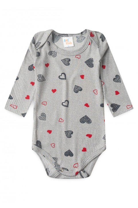 Conjunto Canelado Light Longo - Coração Mescla - Ame Kids