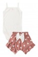 Conjunto Body Alcinha Canelado Curto Menina - Avelã - Ame Kids