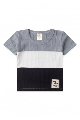 Conjunto de Blusa e Shorts Canelado Tricolor - Mescla - Ame Kids