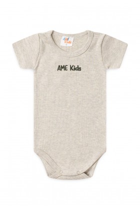 Conjunto Body Canelado e Short Sustentável - Bege e Verde - Ame Kids