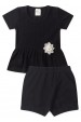Conjunto Blusa Shorts Milano Menina - Preto - Ame Kids