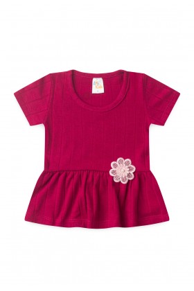 Conjunto Blusa Shorts Milano Menina - Fucsia- Ame Kids