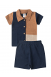 Conjunto Blusa e Short Ecosustentável Ecosustentável - Azul Marinho - Ame Kids