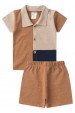 Conjunto Blusa e Short Ecosustentável Ecosustentável - Avelã - Ame Kids