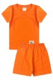 Conjunto de Blusa e Shorts Meia Malha Menino - Laranja - Ame Kids