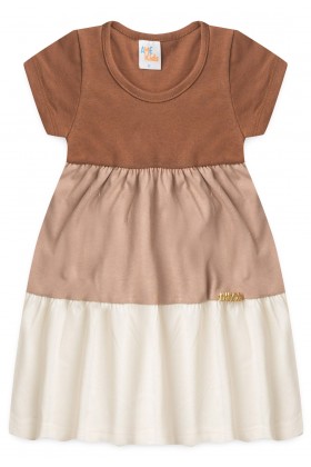 Vestido Curto Menina Meia Malha - Chocolate - Ame Kids