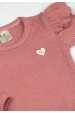 Conjunto Body Canelado Menina - Rosê - Ame Kids