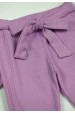 Conjunto Body Canelado Menina - Roxo - Ame Kids