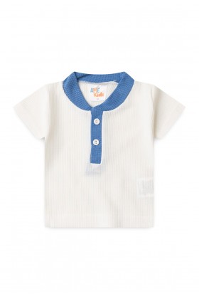 Conjunto de Blusa e Shorts Moscou Menino - Botões Azul - Ame Kids