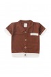 Conjunto Blusa Gola Polo e Short Moscou  - Avelã - Ame Kids