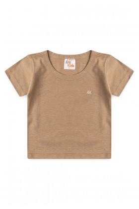Conjunto de Blusa e Shorts Estampado Menino - Nude - Ame Kids