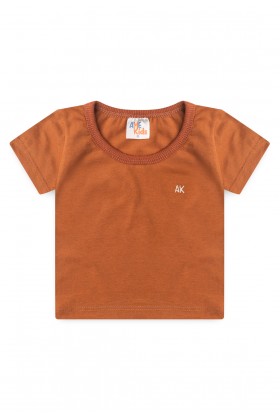 Conjunto de Blusa e Shorts Estampado Menino - Avelã - Ame Kids
