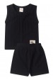 Conjunto Regata Milano e Shorts Menino - Preto - Ame Kids