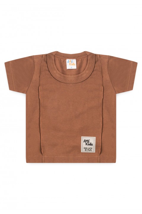 Conjunto de Blusa e Shorts Meia Malha Menino - Caramelo- Ame Kids