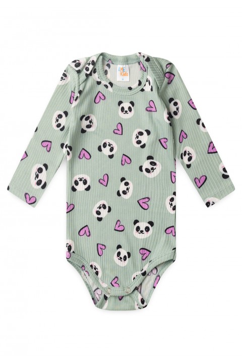 Conjunto Canelado Light Longo - Pandinha Verde - Ame Kids