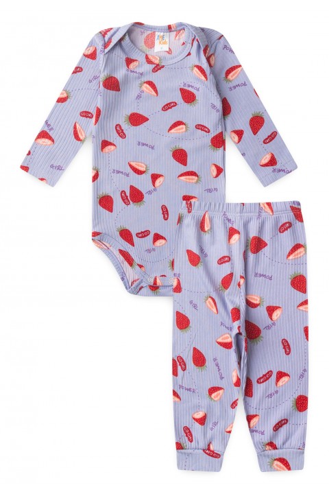 Conjunto Canelado Light Longo - Morango Lilás - Ame Kids