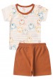 Conjunto de Blusa e Shorts  Menino - Ursinho Avelã - Ame Kids