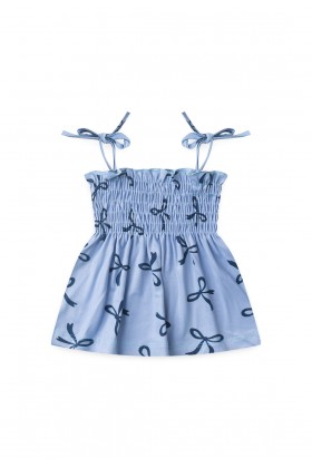 Conjunto Bata Shorts Verão Bebê - Lacinho Azul - Ame Kids