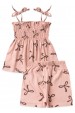 Conjunto Bata Shorts Verão Bebê - Lacinho Rosê - Ame Kids