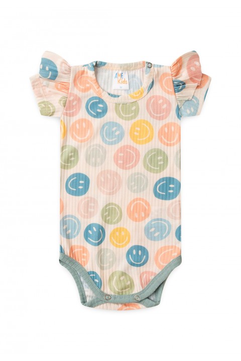 Conjunto Body Canelado Curto Menina - Smile - Ame Kids