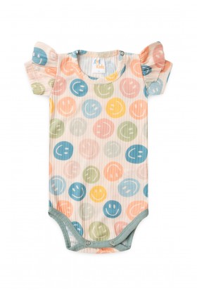 Conjunto Body Canelado Curto Menina - Smile - Ame Kids
