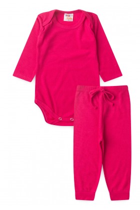 Conjunto Canelado Light Longo - Pink - Ame Kids