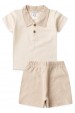 Conjunto Blusa Polo e Short Ecosustentável Ecosustentável - Caqui - Ame Kids
