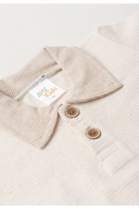 Conjunto Blusa Polo e Short Ecosustentável Ecosustentável - Caqui - Ame Kids