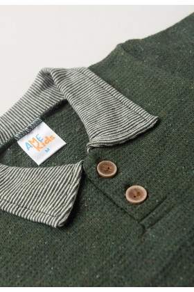 Conjunto Blusa Polo e Short Ecosustentável Ecosustentável - Verde - Ame Kids