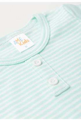 Conjunto de Blusa Listrada e Shorts Menino - Verde - Ame Kids