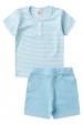 Conjunto de Blusa Listrada e Shorts Menino - Azul - Ame Kids