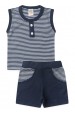 Conjunto Regata e Shorts Menino Suedine - Azul Marinho - Ame Kids