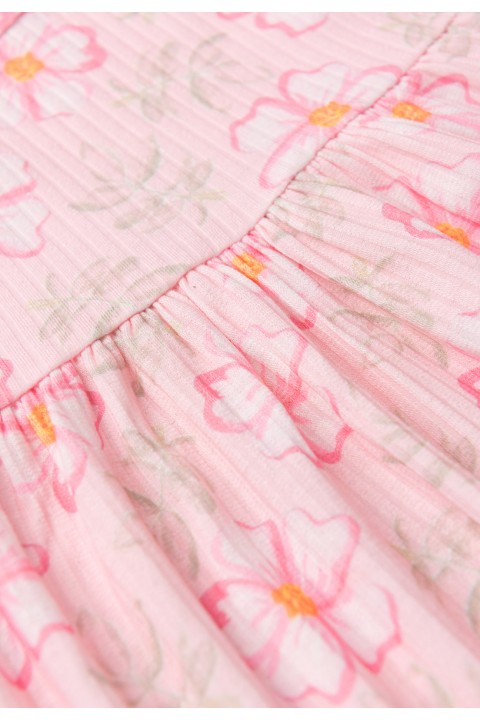 Vestido Curto Menina - Floral Rosa - Ame Kids