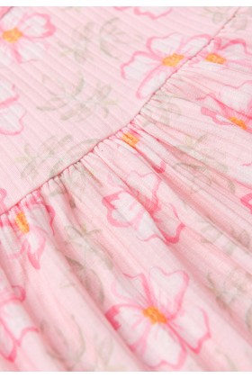 Vestido Curto Menina - Floral Rosa - Ame Kids