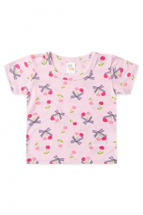 Conjunto Pijama Blusa e Shorts - Cereja Rosa - Ame Kids