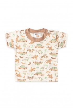 Conjunto Pijama Blusa e Shorts Menino - Marrom - Ame Kids