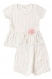 Conjunto Blusa Shorts Milano Menina - Off-White - Ame Kids