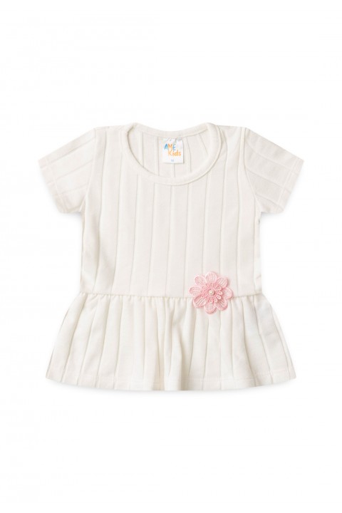 Conjunto Blusa Shorts Milano Menina - Off-White - Ame Kids