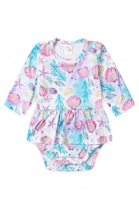 Body Vestido Proteção Uv - Conchas - Ame Kids