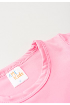 Conjunto Blusa e Short Infantil Proteção Uv - Rosa Neon - Ame Kids
