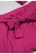 Conjunto Body Canelado Curto Menina - Bordô - Ame Kids