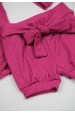 Conjunto Body Canelado Curto Menina - Bordô - Ame Kids