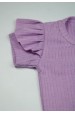 Conjunto Body Canelado Curto Menina - Lilás - Ame Kids