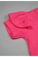 Conjunto Body Canelado Curto Menina - Pink - Ame Kids