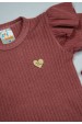 Conjunto Body Canelado Curto Menina - Rosê - Ame Kids