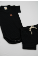 Conjunto Body Canelado Curto Menino - Preto - Ame Kids
