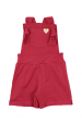 Jardineira Curta Molecotton Menina - Vermelho Natal - Ame Kids
