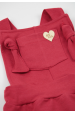 Jardineira Curta Molecotton Menina - Vermelho Natal - Ame Kids