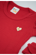 Conjunto Body Canelado Menina - Vermelho - Ame Kids