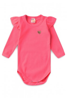 Conjunto Body Canelado Menina - Pink - Ame Kids